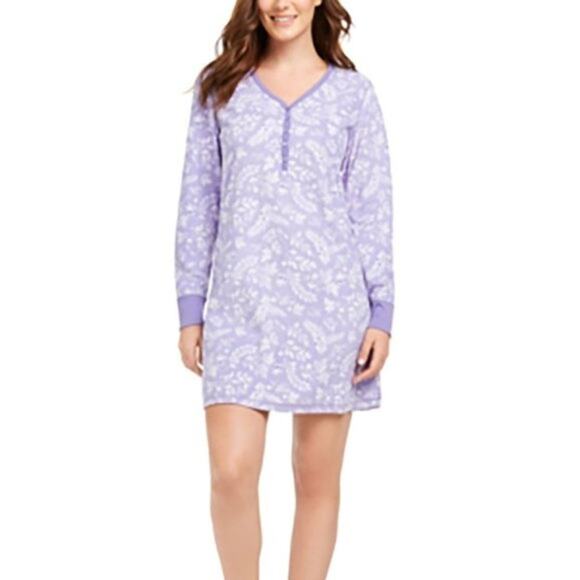 Charter Club Cozy Fleece Waffle Knit Sleepshirt Nightgown & Socks Set Medium - Picture 1 of 1